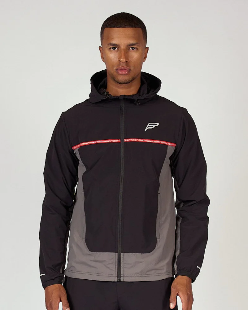Mens Black Attain Track Jacket