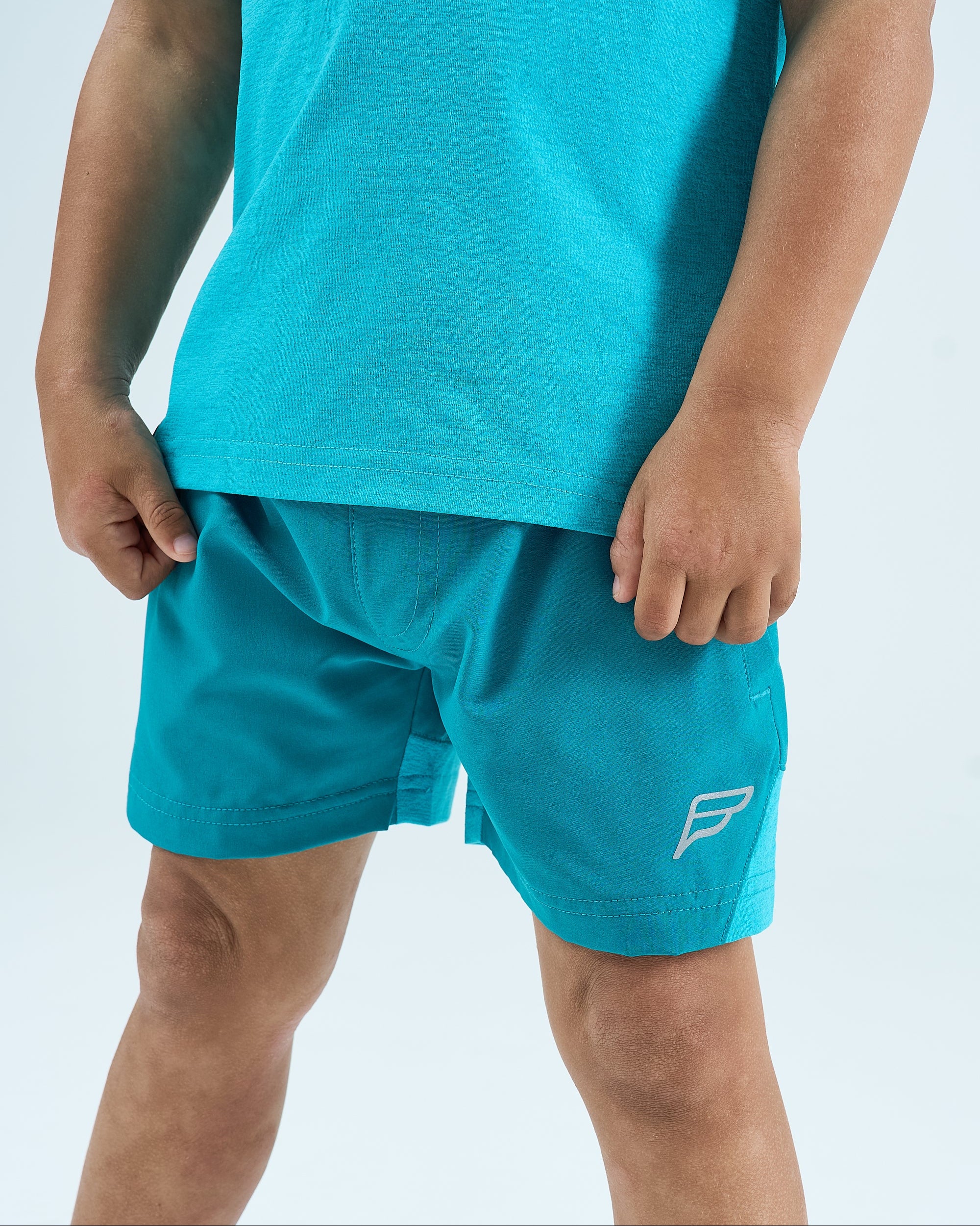 Infants Rise Shorts Set - Aqua - Image 4