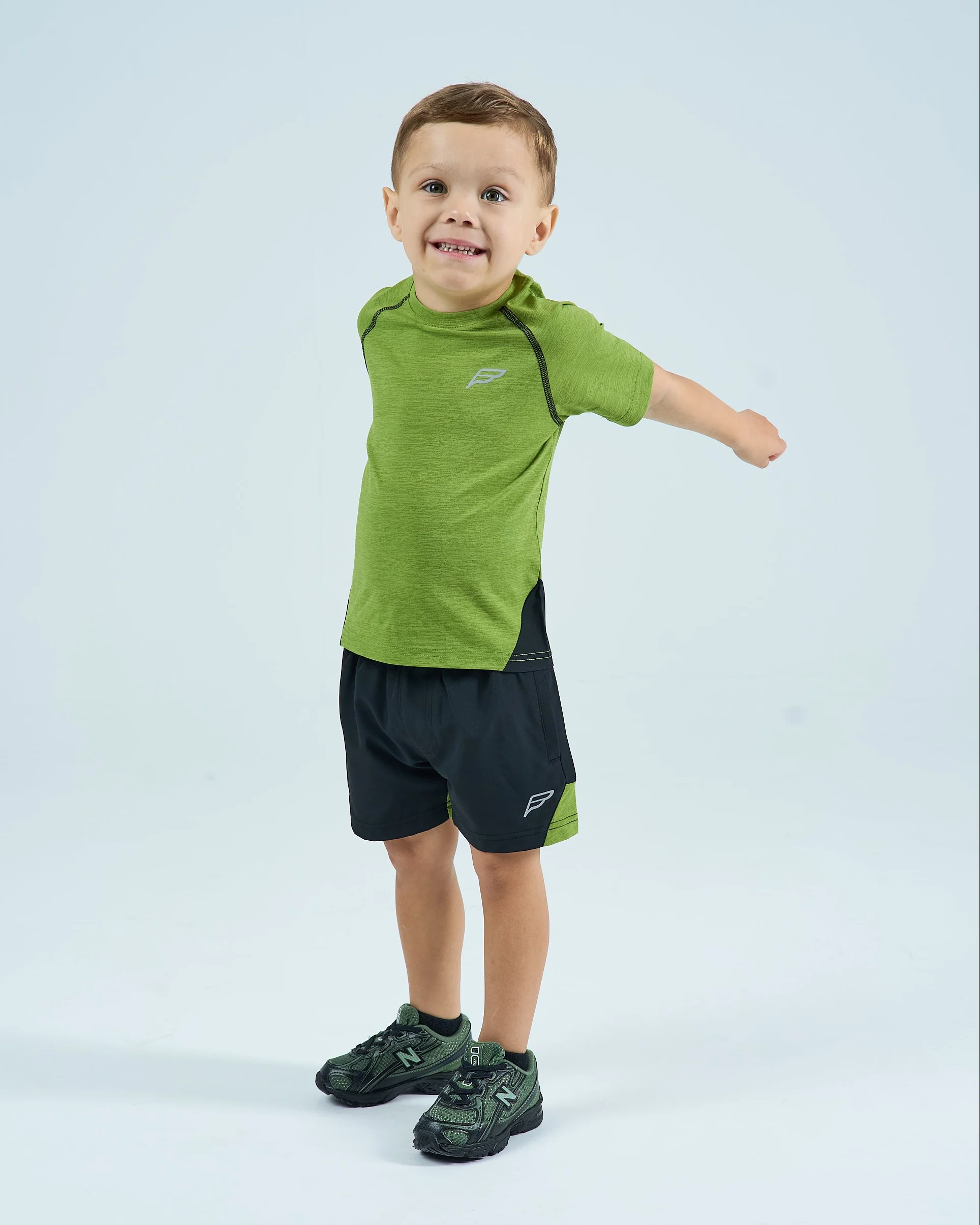 Infants Rise Shorts Set - Lime - Image 5