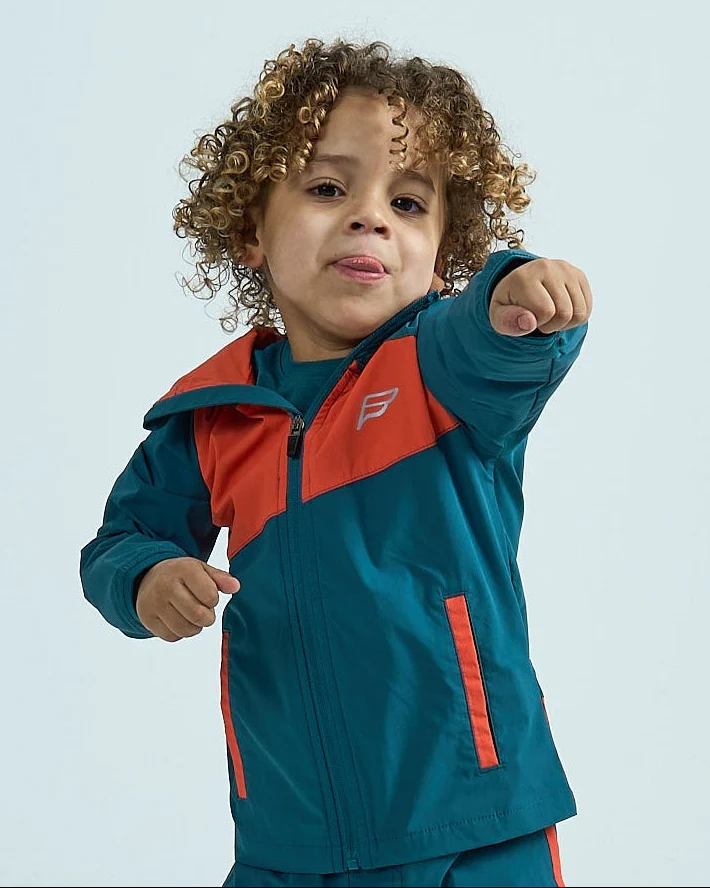 Infants Stride 3 Piece Shorts Set - Teal/Orange - Image 4