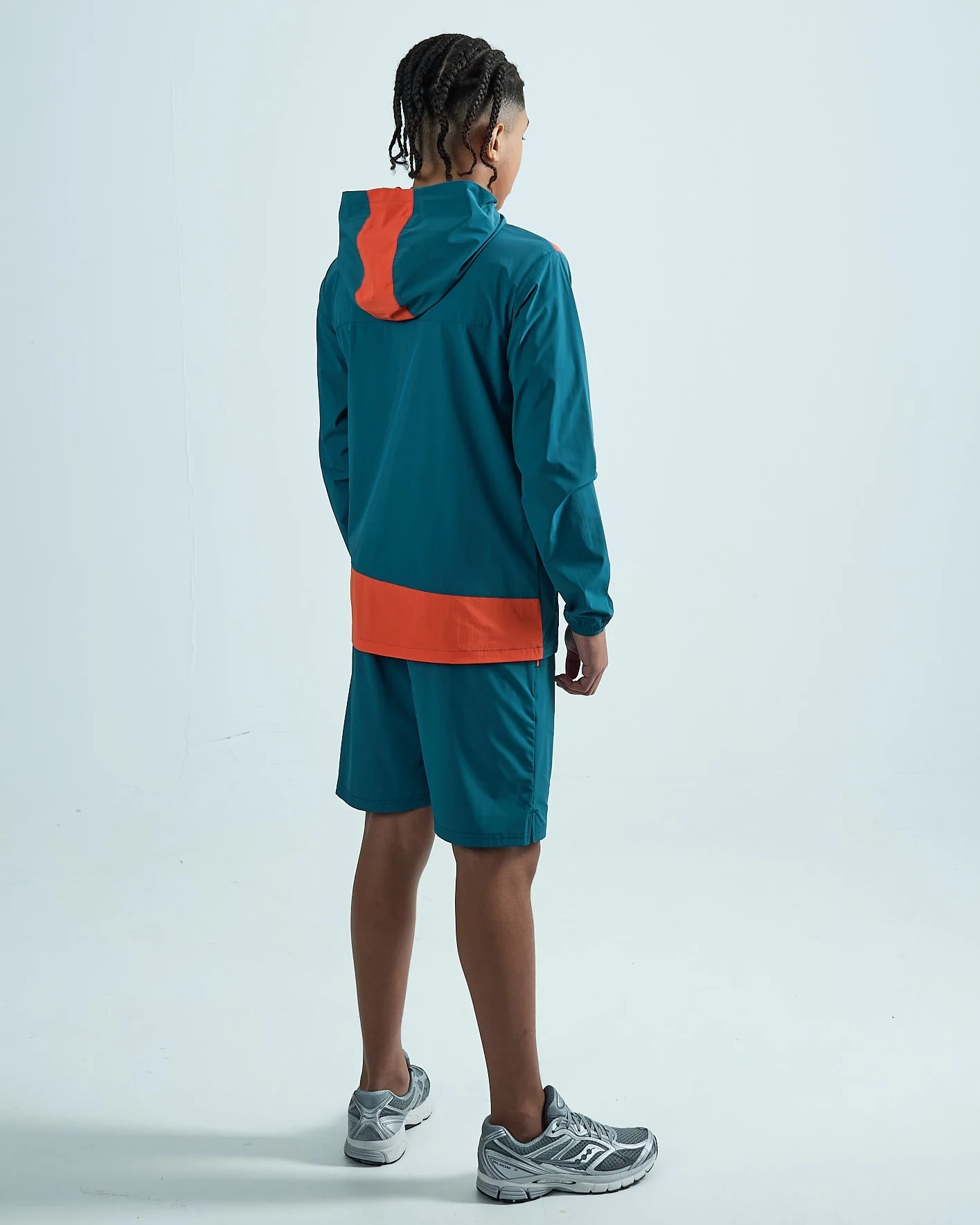 Juniors Stride 3 Piece Shorts Set - Teal/Orange - Image 6
