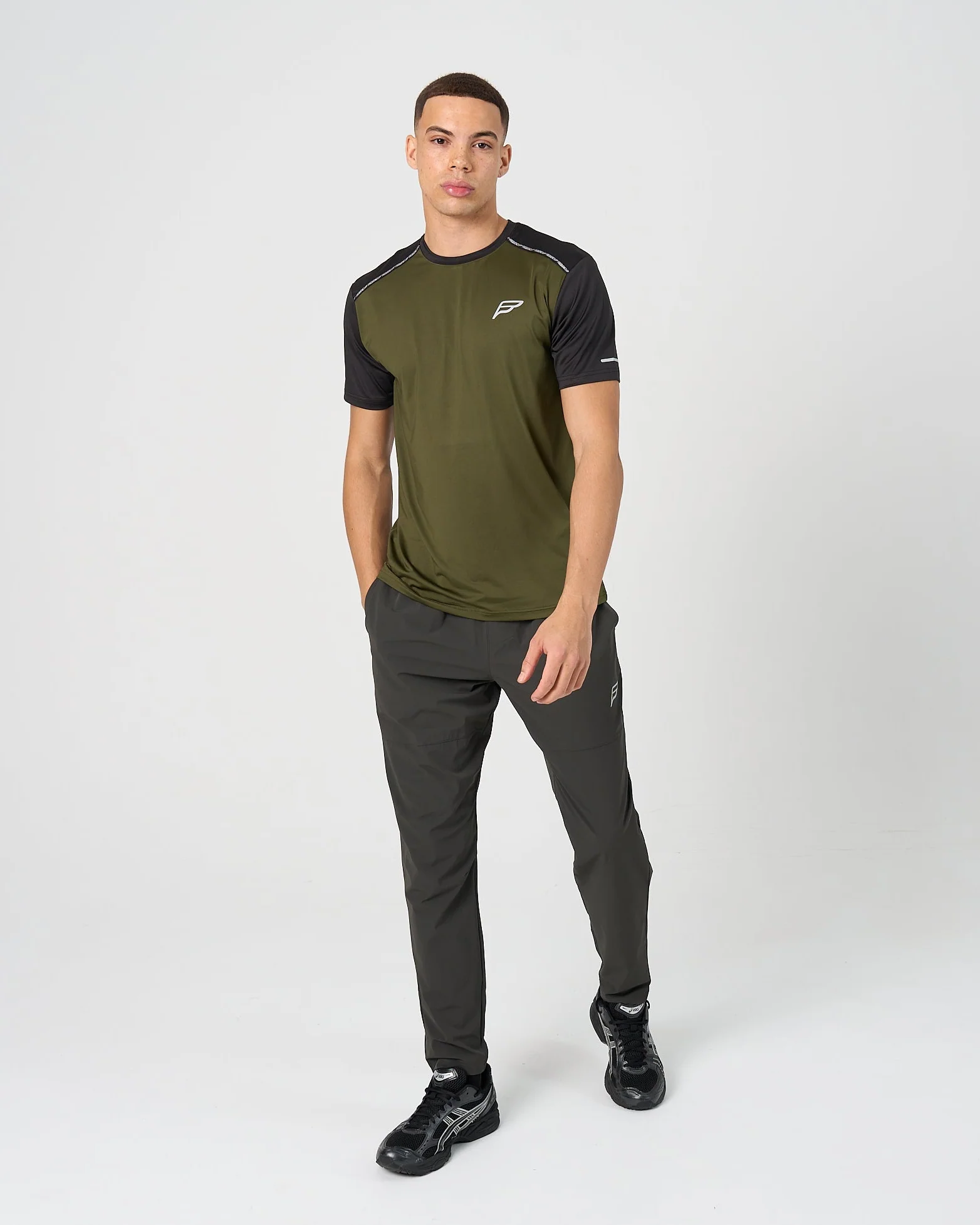 Mens A-Tech Pro T-Shirt - Khaki/Black - Image 3