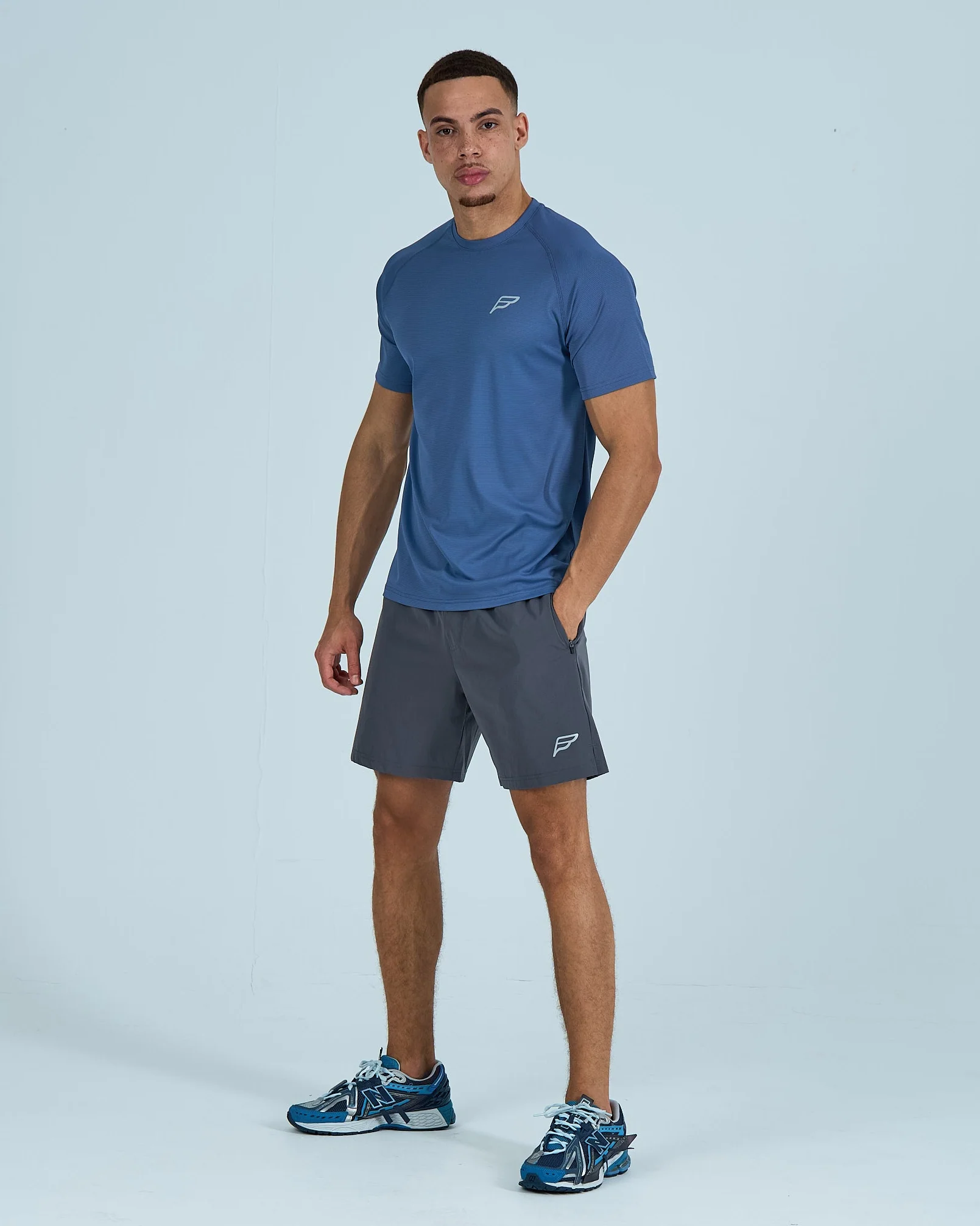 Mens Core Shorts Set - Blue/Grey