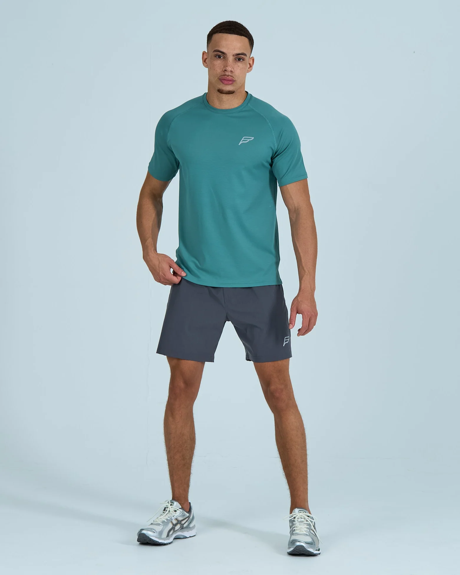 Mens Core Shorts Set - Green/Grey