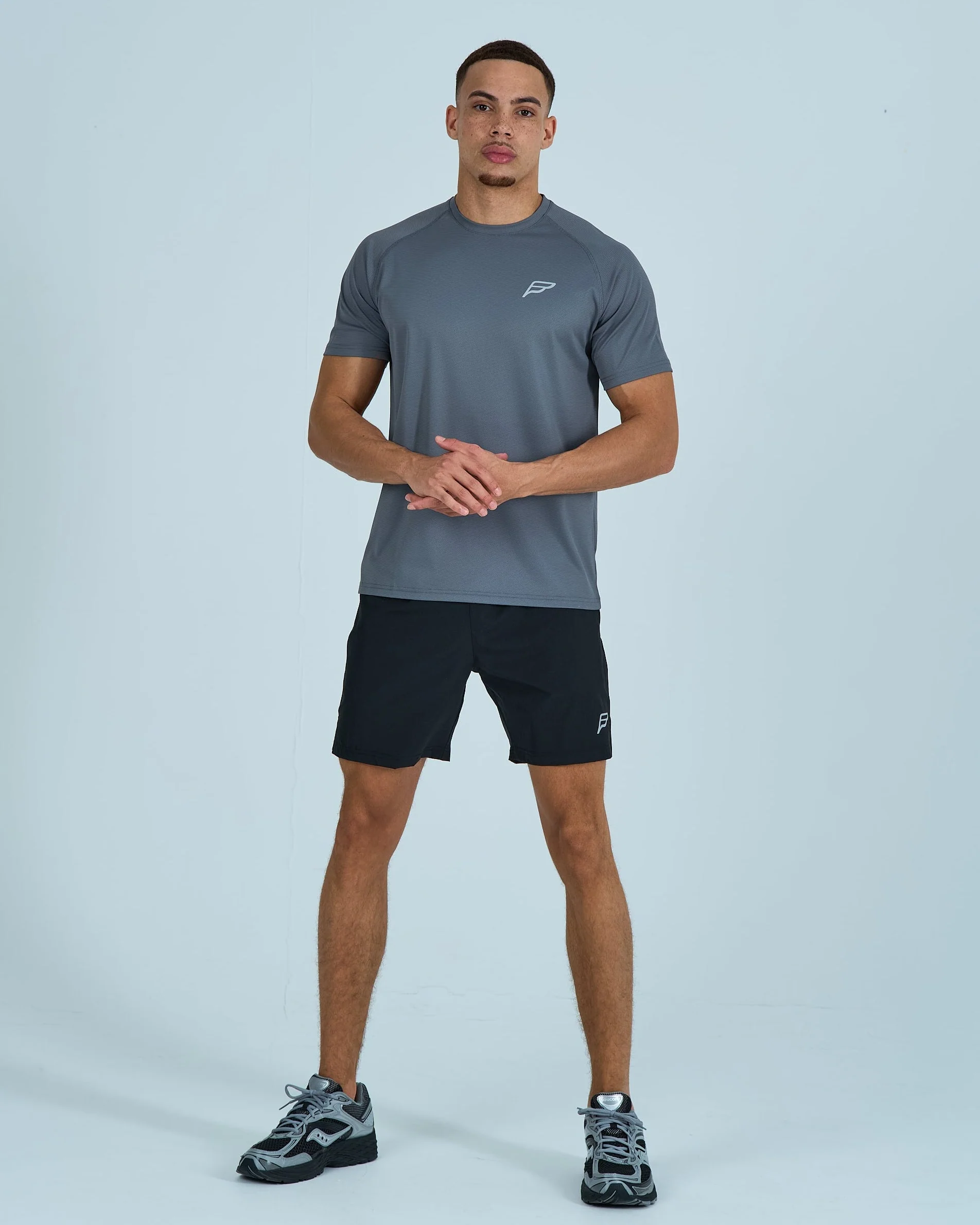 Mens Core Shorts Set - Grey/Black