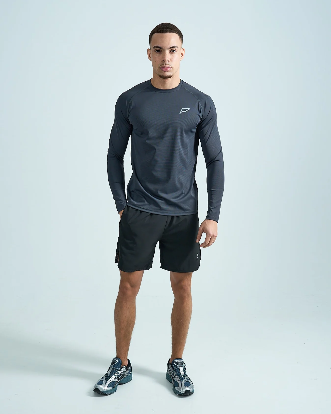 Mens Grid Tech Long Sleeve T-Shirt - Phantom Black - Image 4