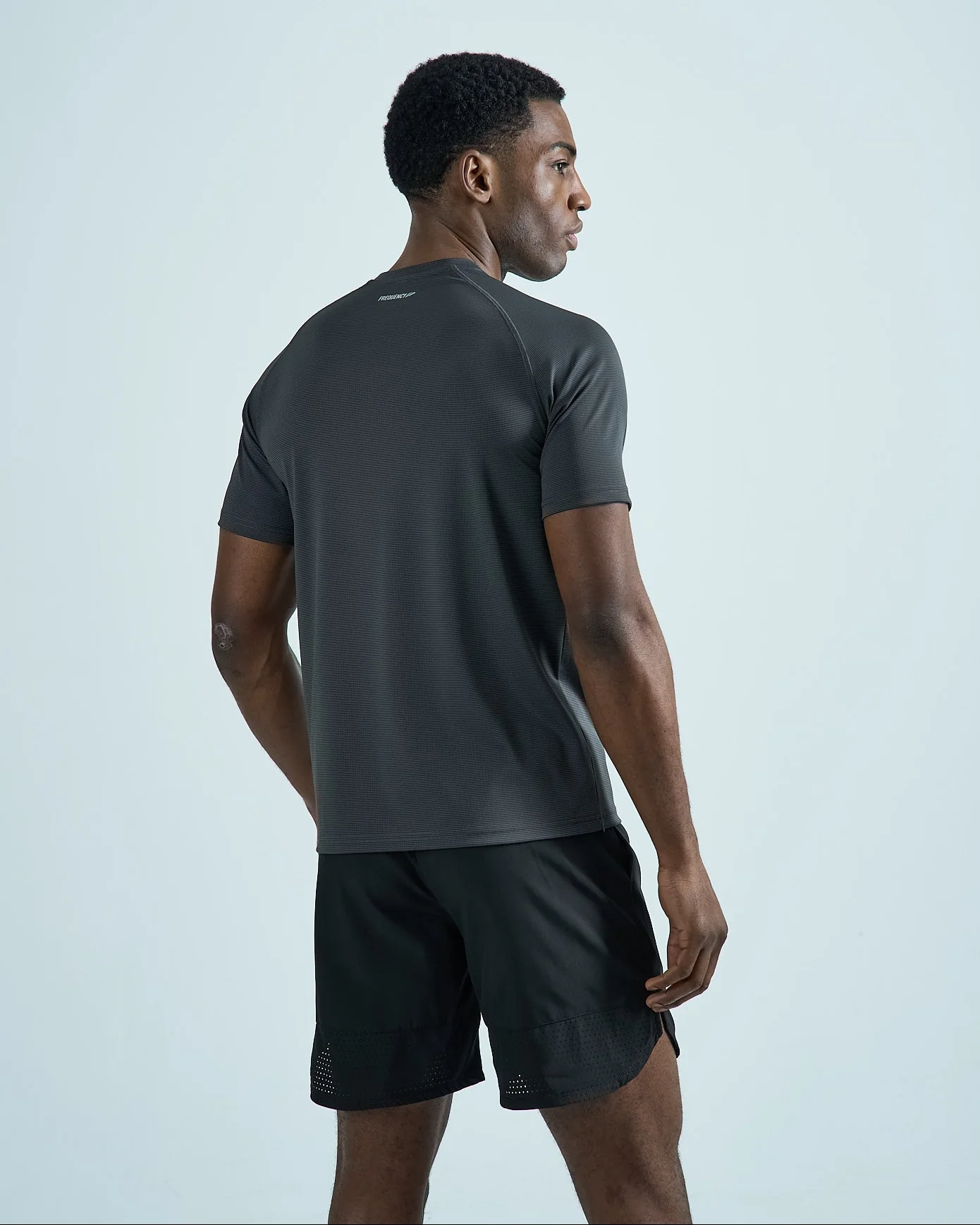 Mens Grid Tech T-Shirt - Pewter Grey - Image 5