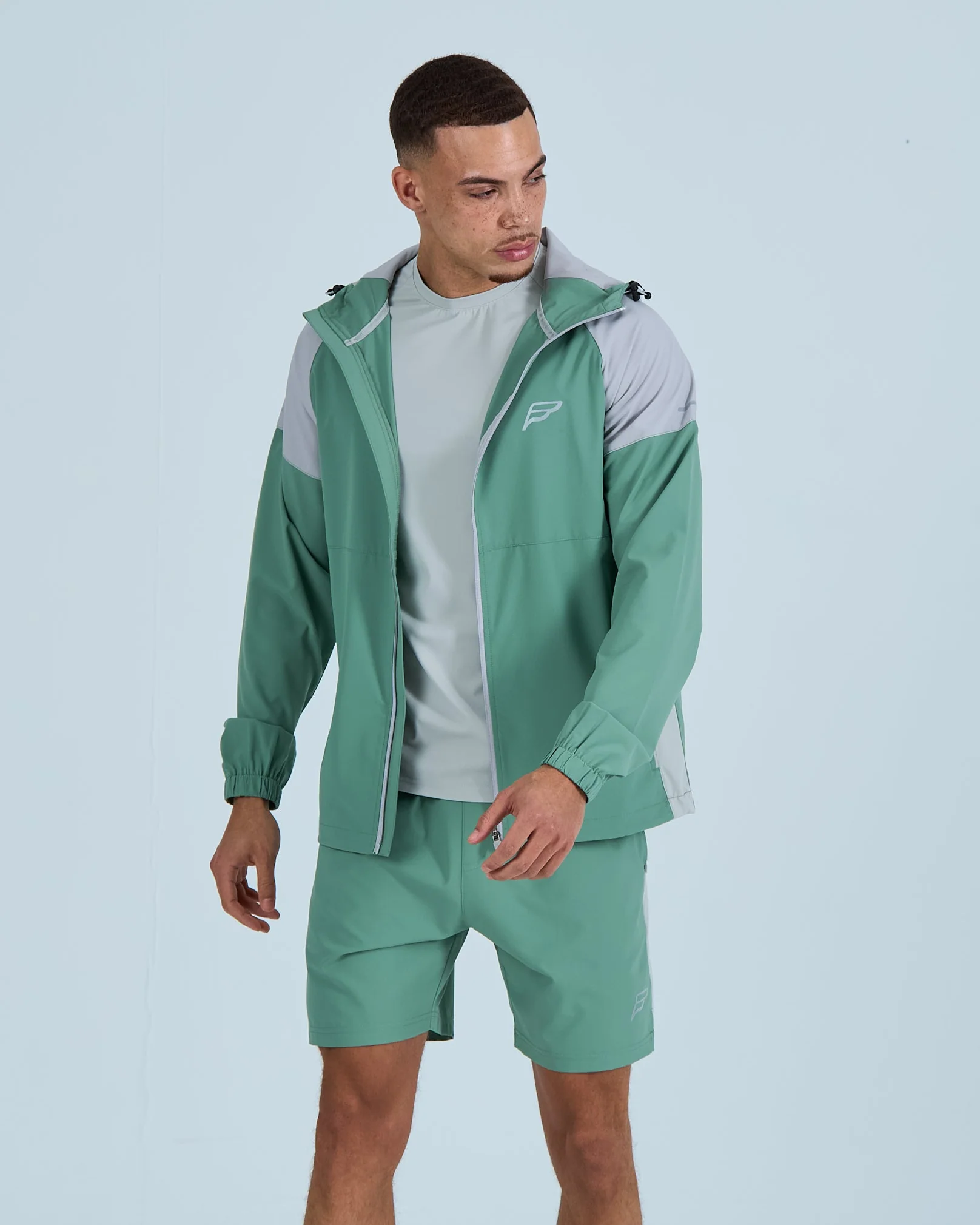 Mens Pace Shorts - Green/Greige - Image 3