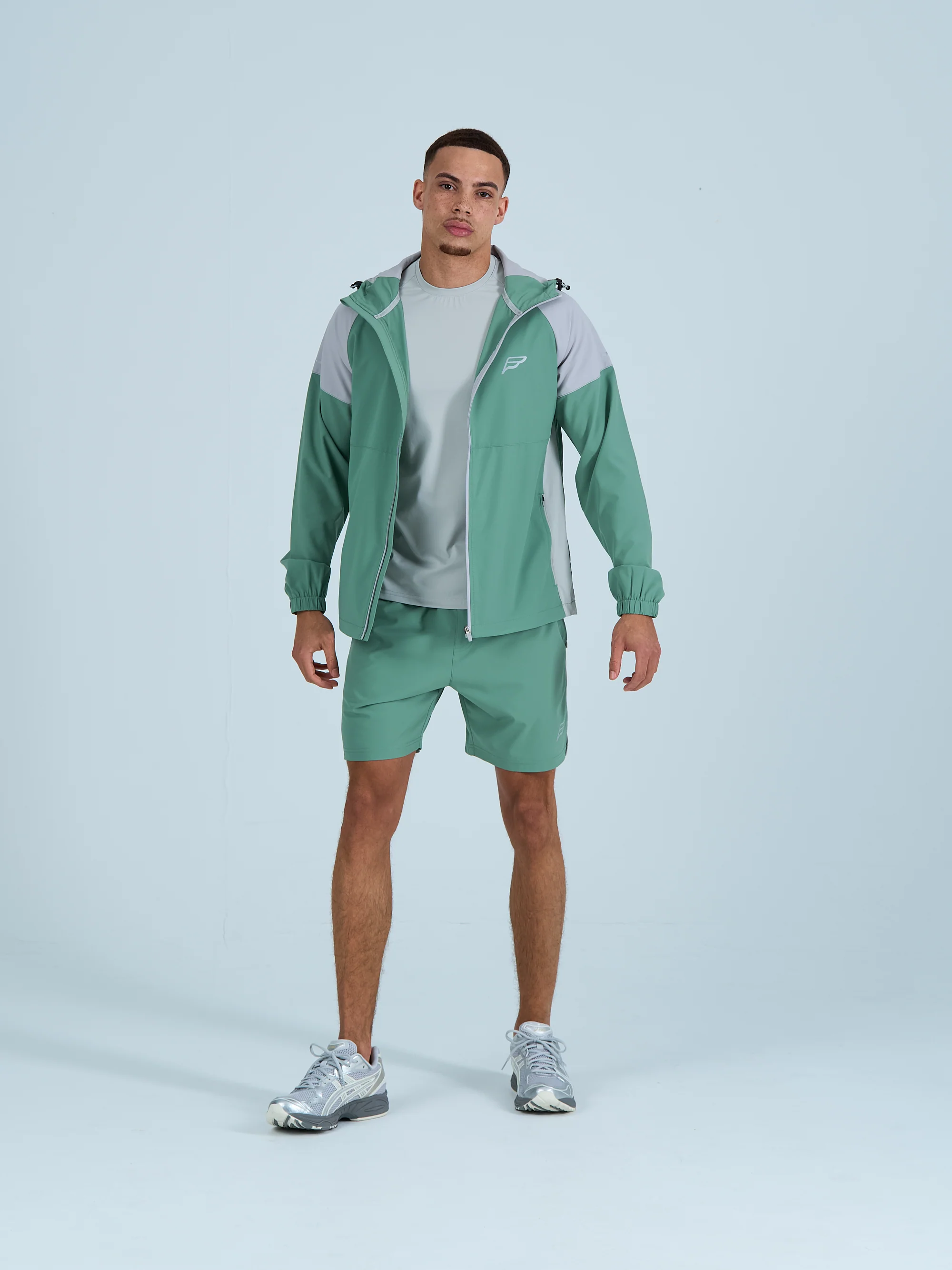 Mens Pace Shorts Set - Green/Greige - Image 5