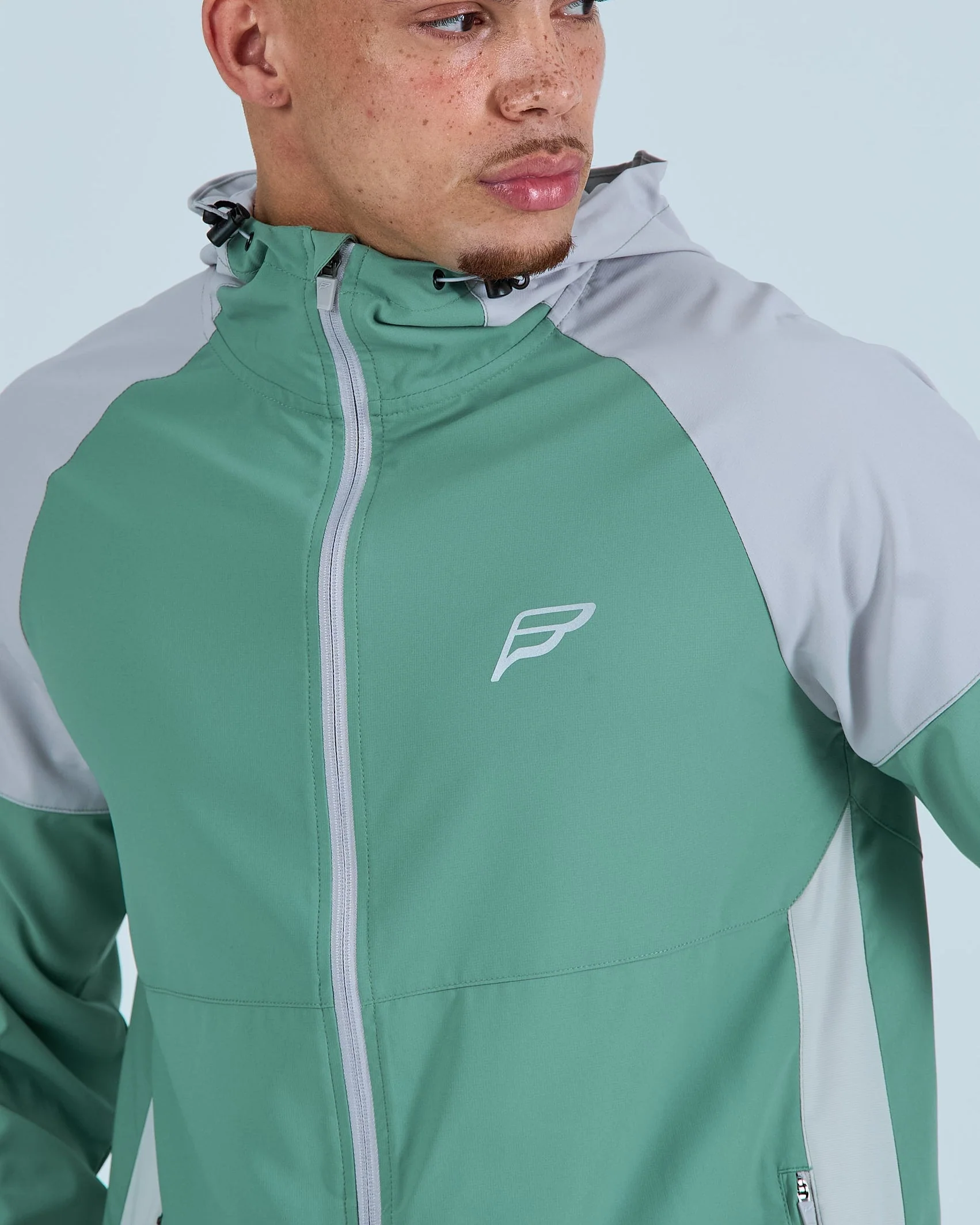 Mens Pace Windbreaker - Green/Greige - Image 3