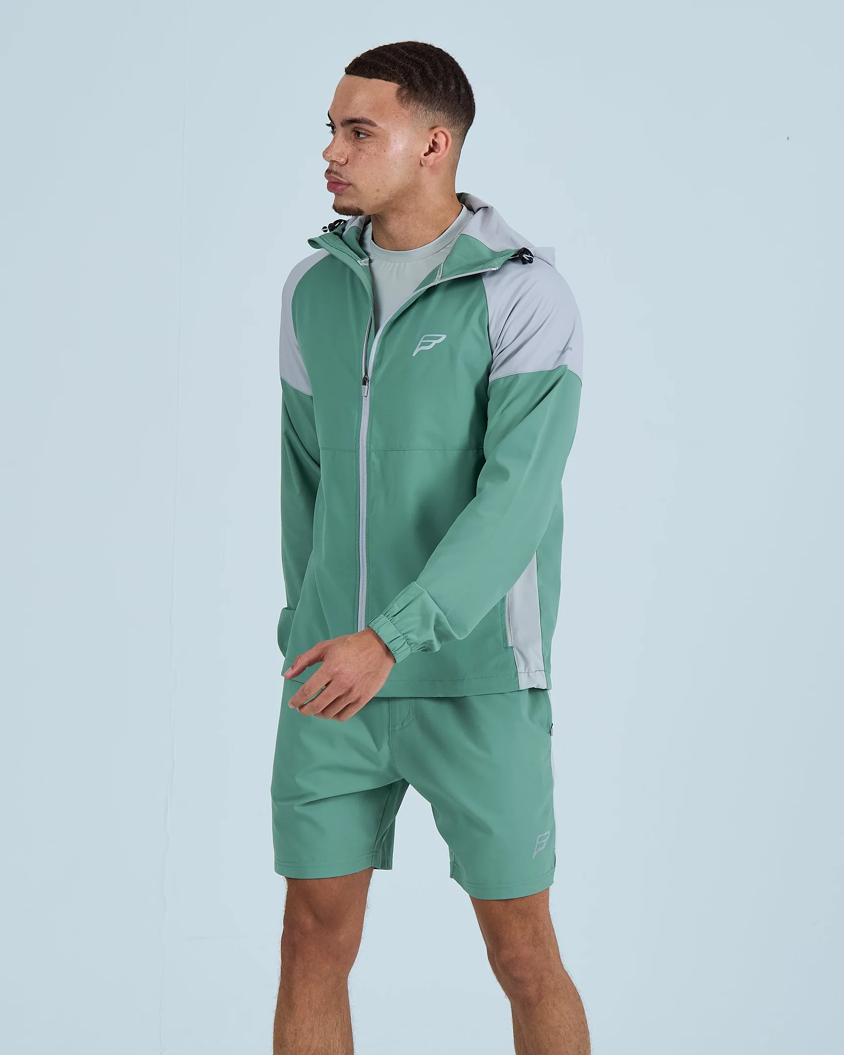 Mens Pace Windbreaker - Green/Greige - Image 4