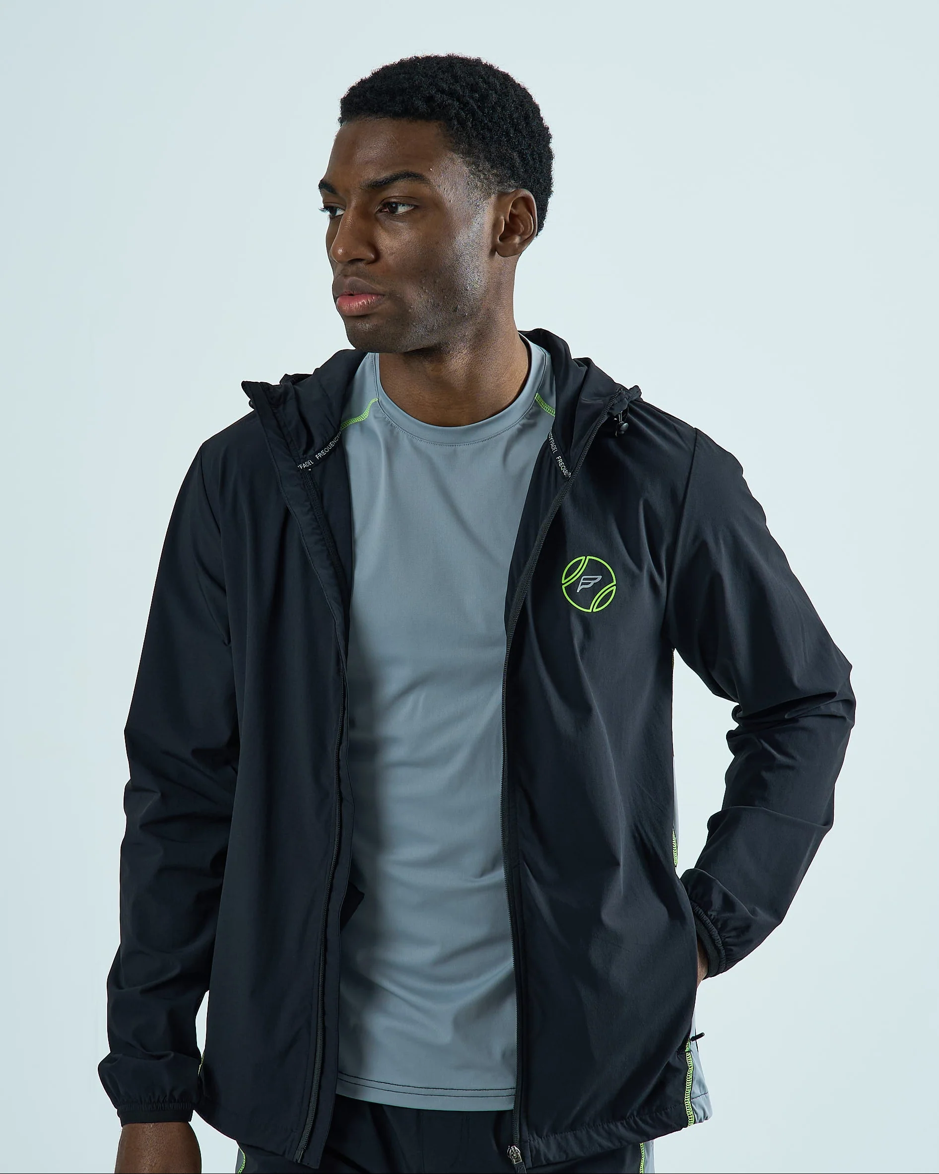 Mens Pulse Padel Windbreaker - Black - Image 4