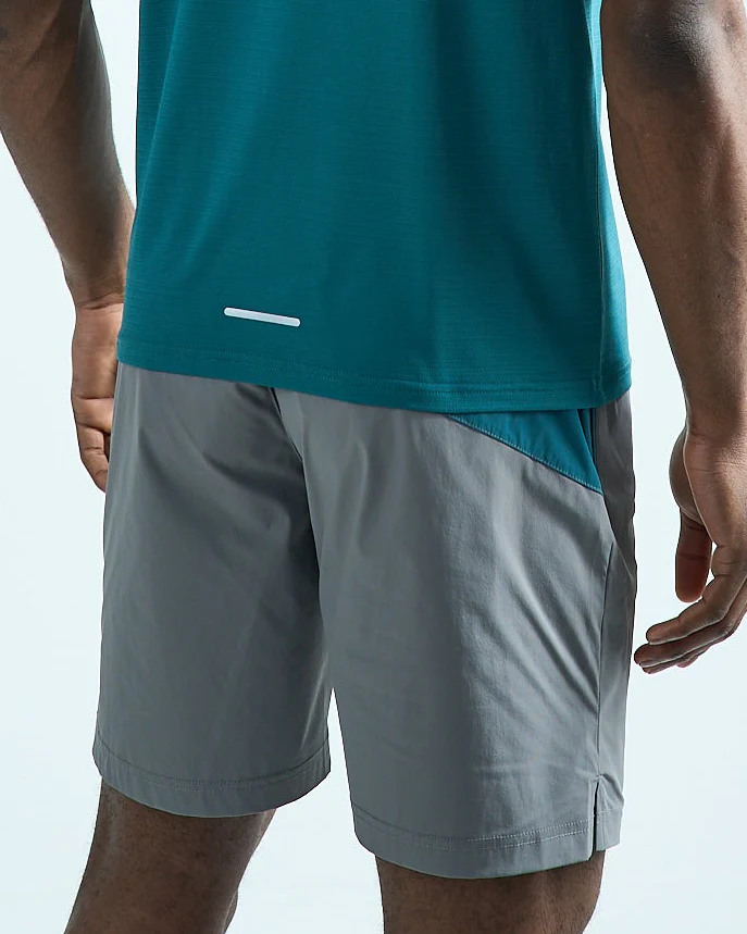 Mens Stride Shorts - Grey/Teal - Image 5