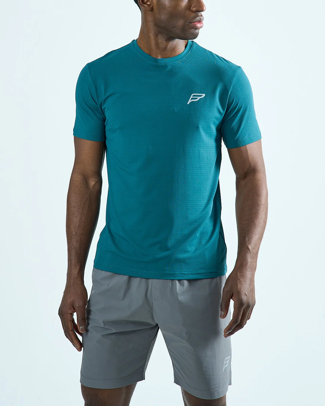 Mens Stride Shorts Set - Grey/Teal - Image 3